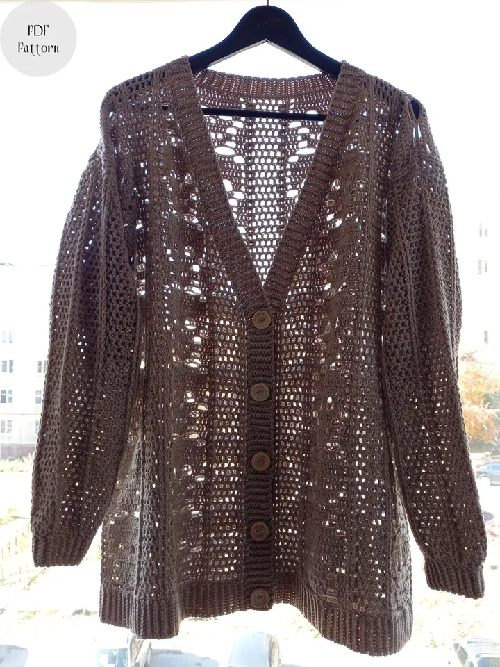 Crochet pattern, Crochet skulls cardigan, Oversized cardigan, Loose crochet cardigan, Crochet pattern easy cardigan