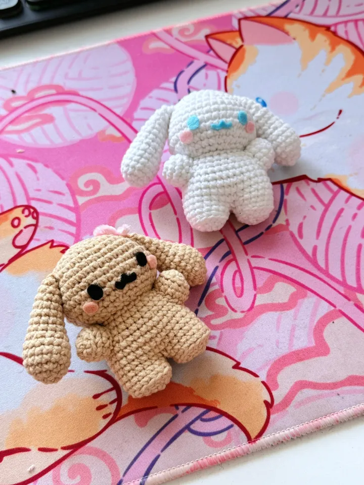 PATTERN cinnamoroll and mocha crochet pattern, pdf file pattern, US terms, sanrio crochet, crochet cinnamoroll