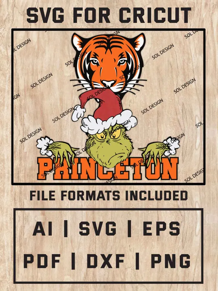 Grinch Princeton Tigers SVG, NCAA College Team SVG Design, NCAA Princeton SVG, NCAA Princeton Tigers Team Cricut, Christmas Svg, Grinch svg, Digital Download