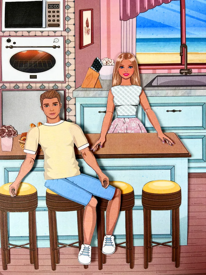Paper Barbie and Ken Dream House in album