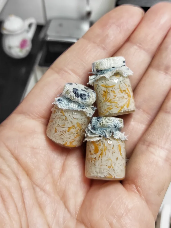 Miniature jars  -  dollhouse miniature - diorama - mini jars - gift