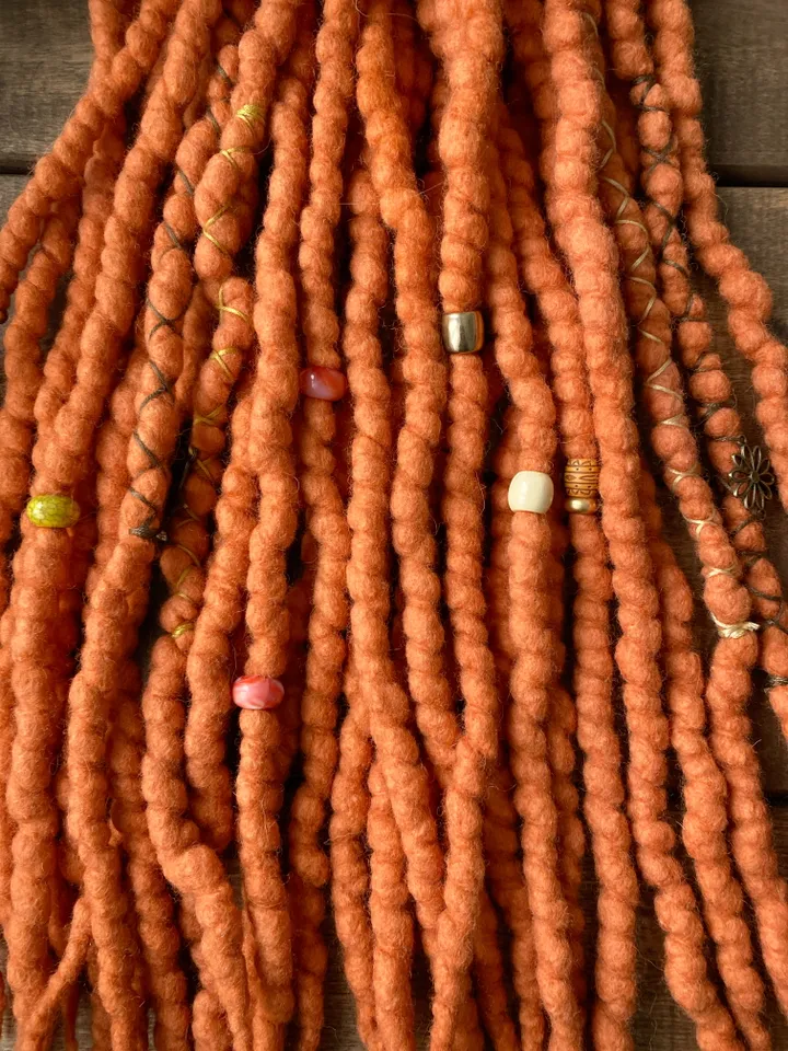 Ginger Wool De dreadlocks ready to ship