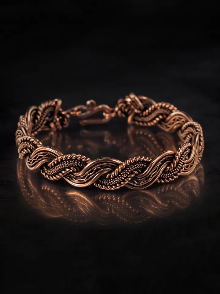 Wire wrapped copper bracelet for woman Antique style copper jewelry WireWrapArt