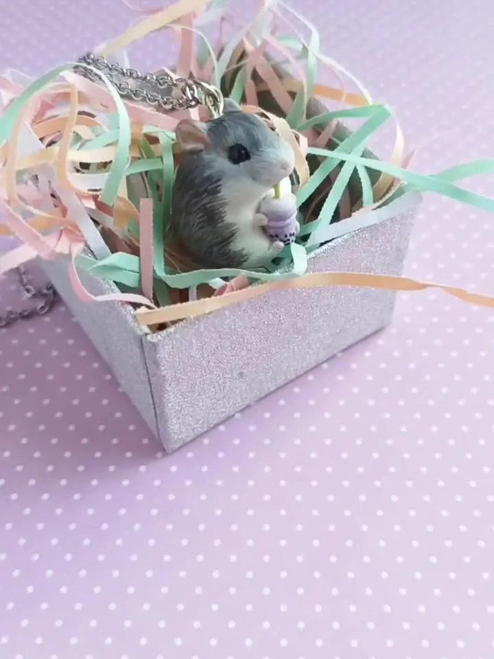 drinking hamster necklace