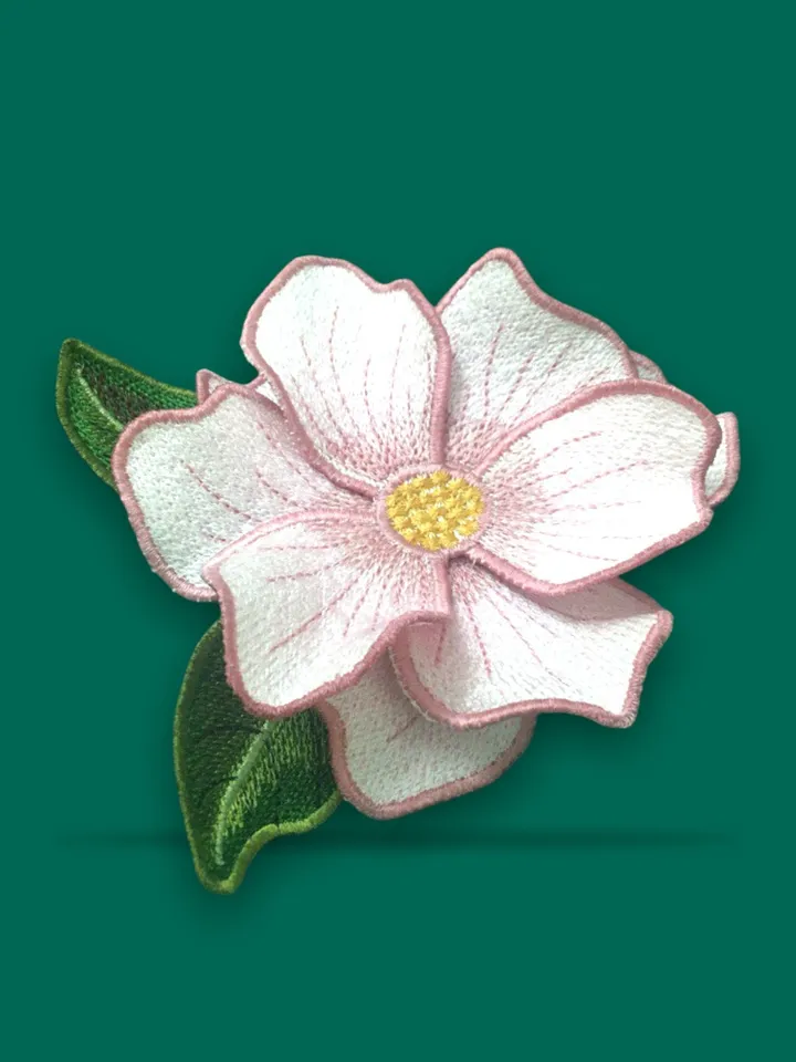 Magnolia flower FSL machine embroidery design Digital embroidery pattern Free standing lace flower file 3D embroidery Magnolia 3D