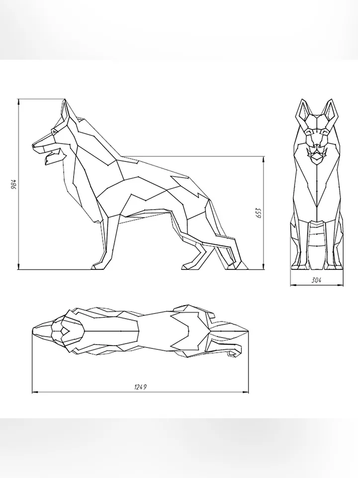 Welding Project Plans Drawings German Shepherd (DXF, PDF)