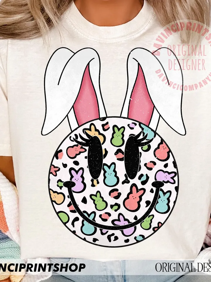 Easter png Distressed Retro Smile PNG, Easter png, Easter Bunny png, Happy Easter png, Bunny png, Easter Bunny Ears png, Sublimation design