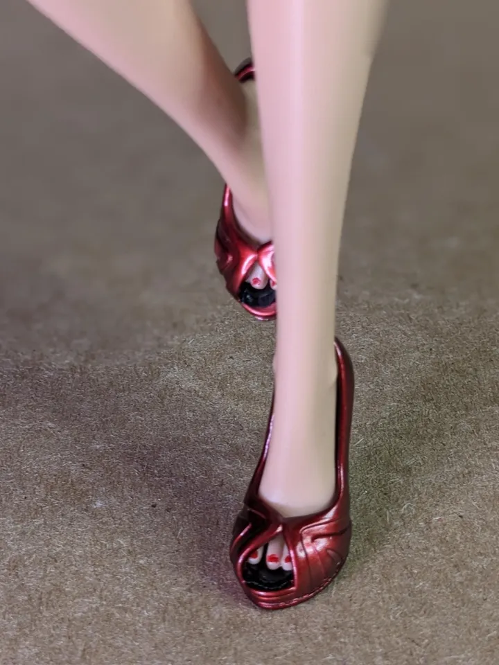 Cherry Red heels sandals for fashion female dolls (Color Infusion, MH)