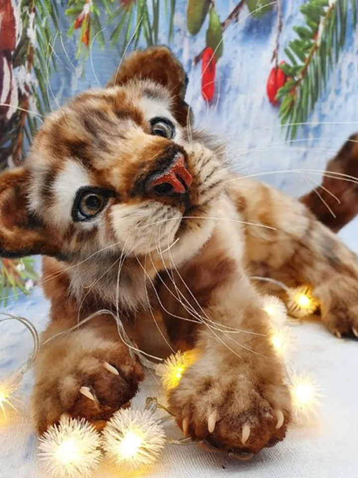 Sewing PATTERN Tiger CubToy-Collectible Toy - Posing Toy- Tiger Toy-Stuffed Animal