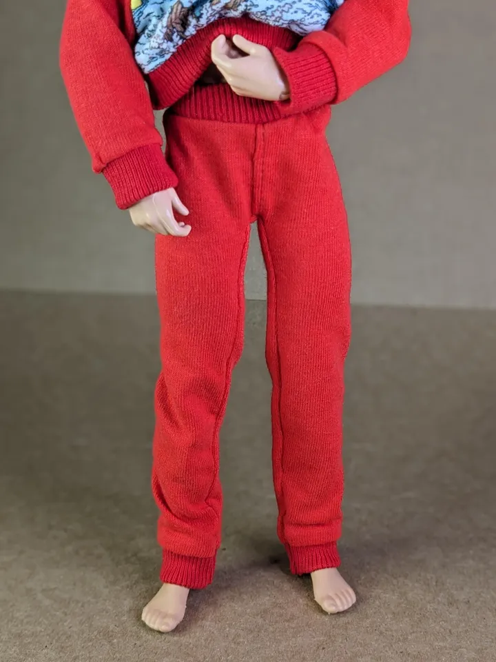 Handmade red & blue casual set (longsleeve, pants) for 12-inch fashion male dolls