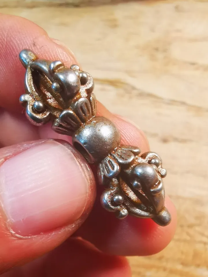 Gandhanra Handmade Tibetan Amulet,Big Vajra Pendant, Mala Marker Bead Accessories, Made of Cold Iron