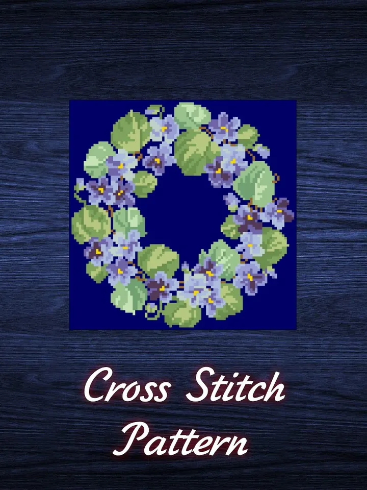 Antique Cross Stitch Pattern Flower Crown Antique Wreath Digital Download PDF