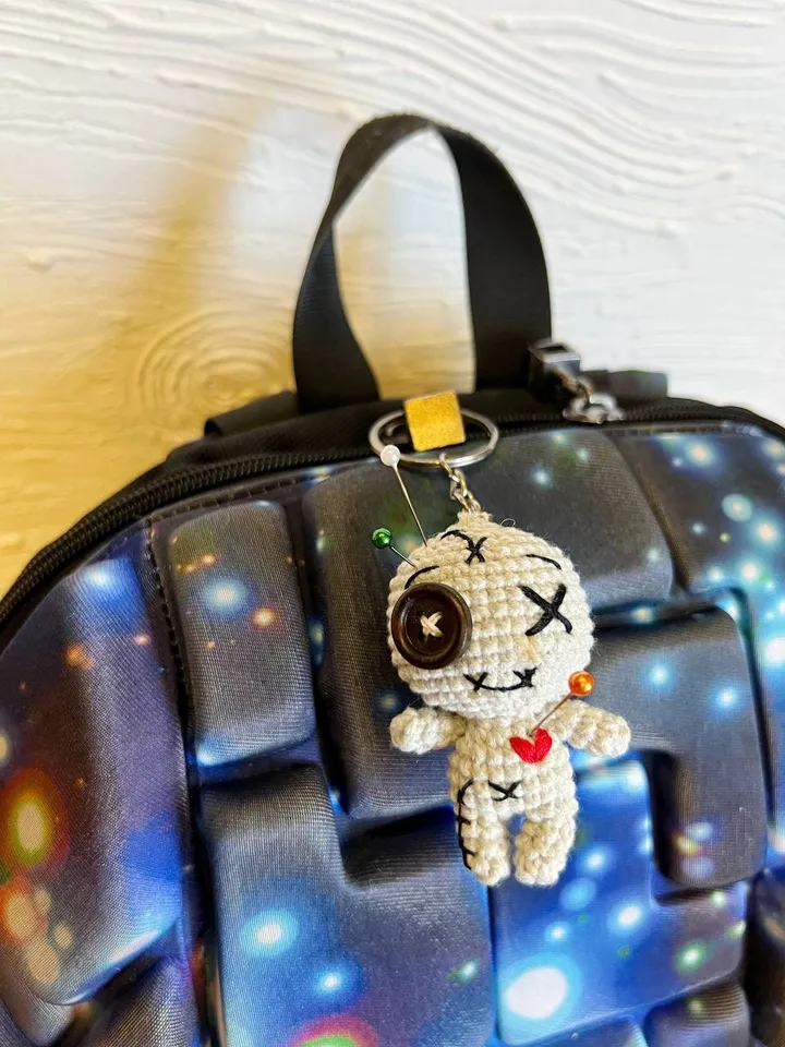PDF Crochet Voodoo Doll Pattern, Keychain Pattern Amigurumi, Cute Voodoo Doll, little goth doll, baby voodoo, Amigurumi Voodoo Doll tutorial
