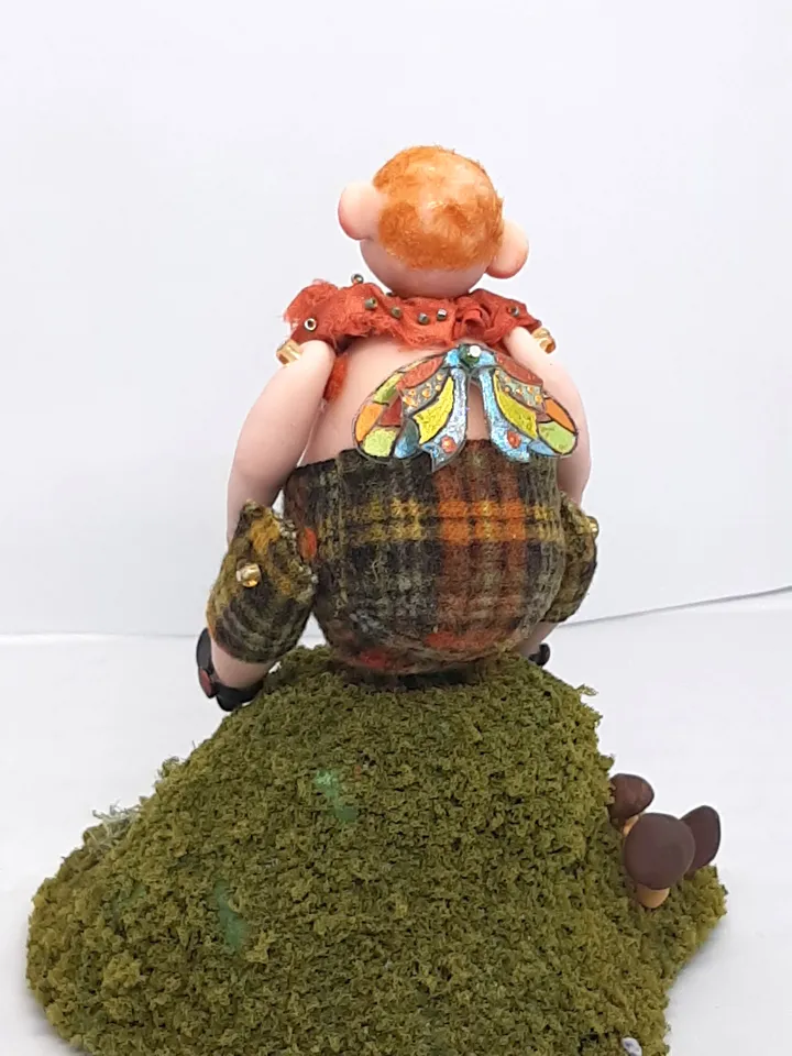 Miniature Whimsical Elf called Giant Handmade OOAK Art doll collectible