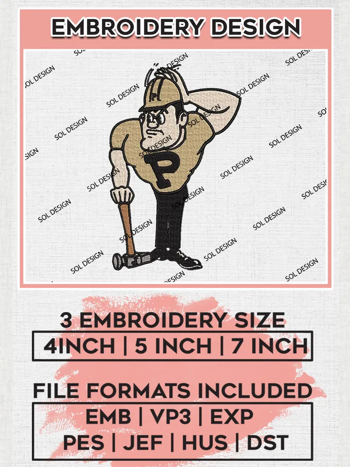 Purdue Boilermakers Embroidery Designs, NCAA Logo Machine Embroidery Files, NCAA Purdue Boilermakers Logo, NCAA Embroidery Designs, Machine Embroidery Designs, Digital Download