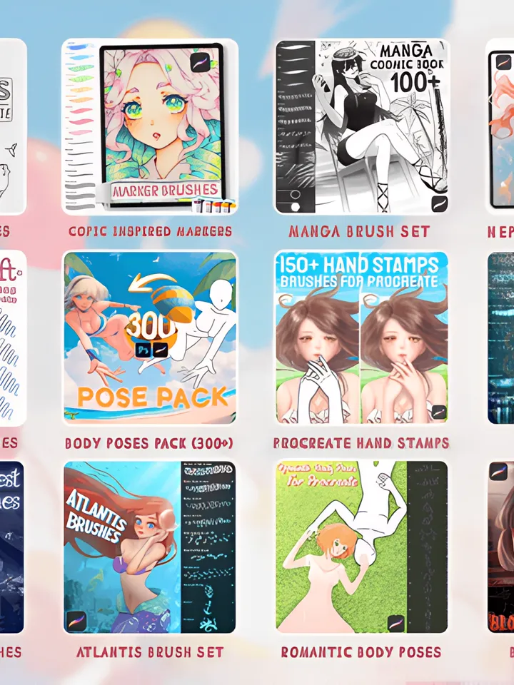 Over 2000+ Procreate Brushes by Di