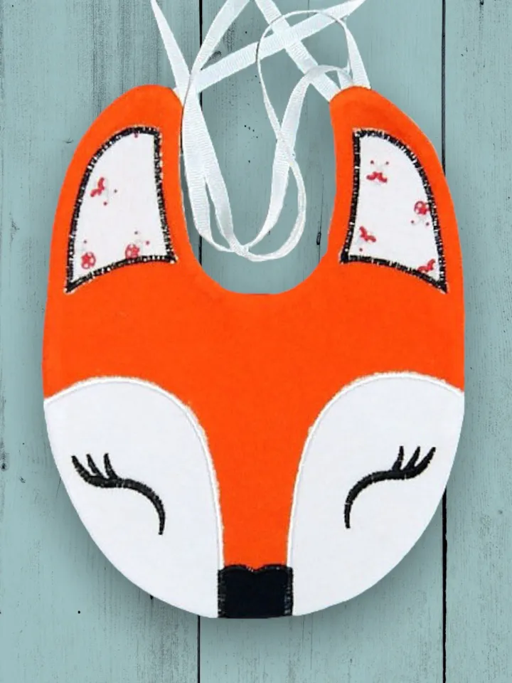 Fox set Baby Comforter Toy Baby bib Baby’s dummy clipMachine Embroidery Designs in the hoop project digital embroidery pattern Machine