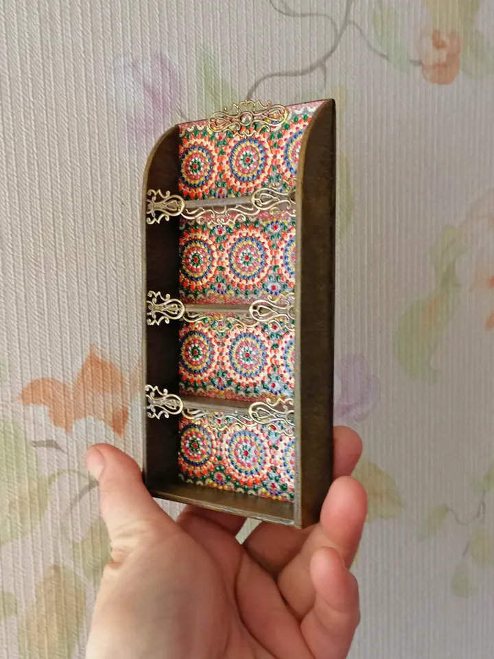 Bookcase for dollhouse handmade.1:12 scale.