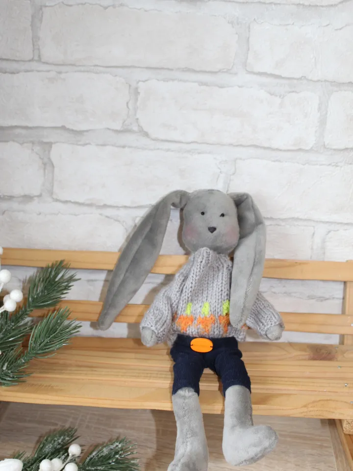 Stuffed animal pattern - Christmas bunny pattern - soft toy sewing pattern - Christmas gift idea