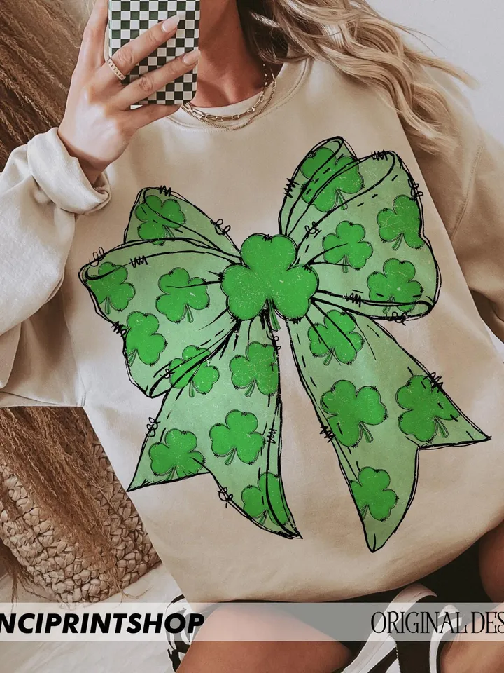 Coquette Patrick's Day Bow Png, Shramrock Lucky Bow Png, Irish Patrick Day Shirt Design, Lucky Shamrock png, St.Patrick's Day png, Lucky png