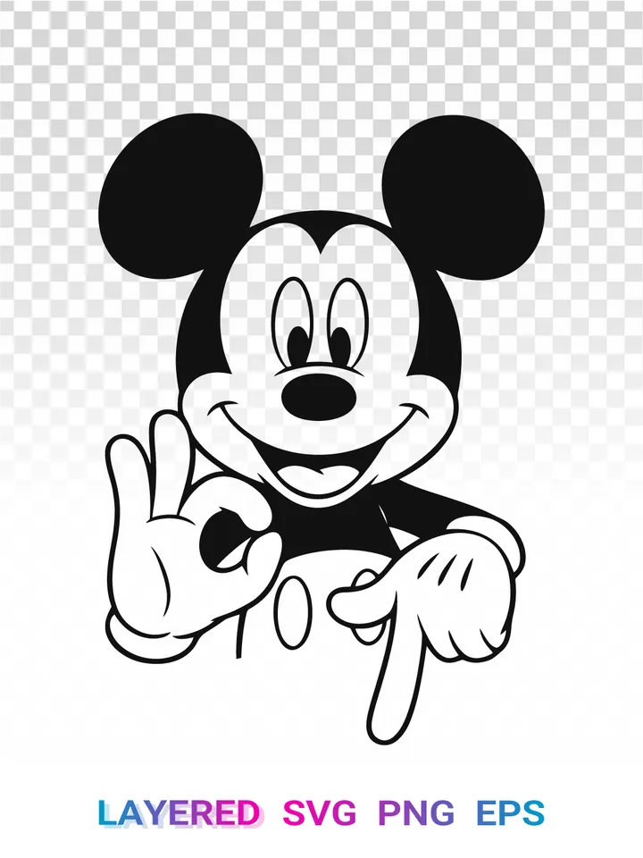 Mickey Mouse Six Seven SVG, 6 7 Meme PNG, Funny Disney Clipart