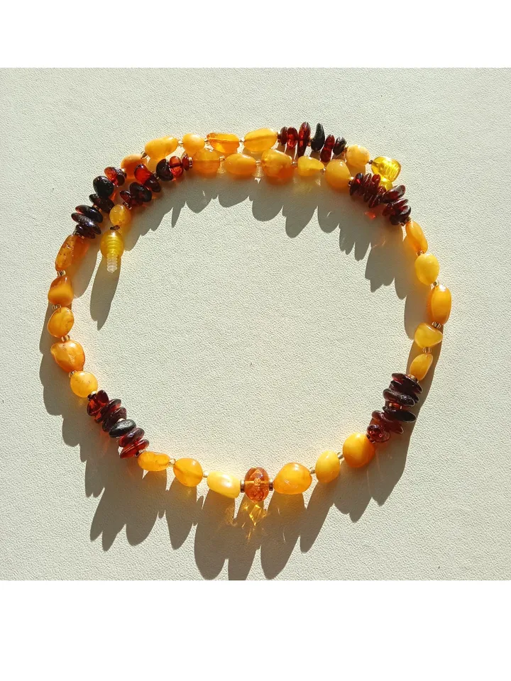 Amber Choker Necklace Jewelry Gift For Women Girl Genuine Amber Gemstone Jewelry Handmade multicolor yellow cognac gold
