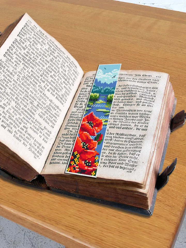 Nature bookmark cross stitch pattern digital PDF Modern handmade bookmark embroidery beginners Instant download Gift for book lover #B7