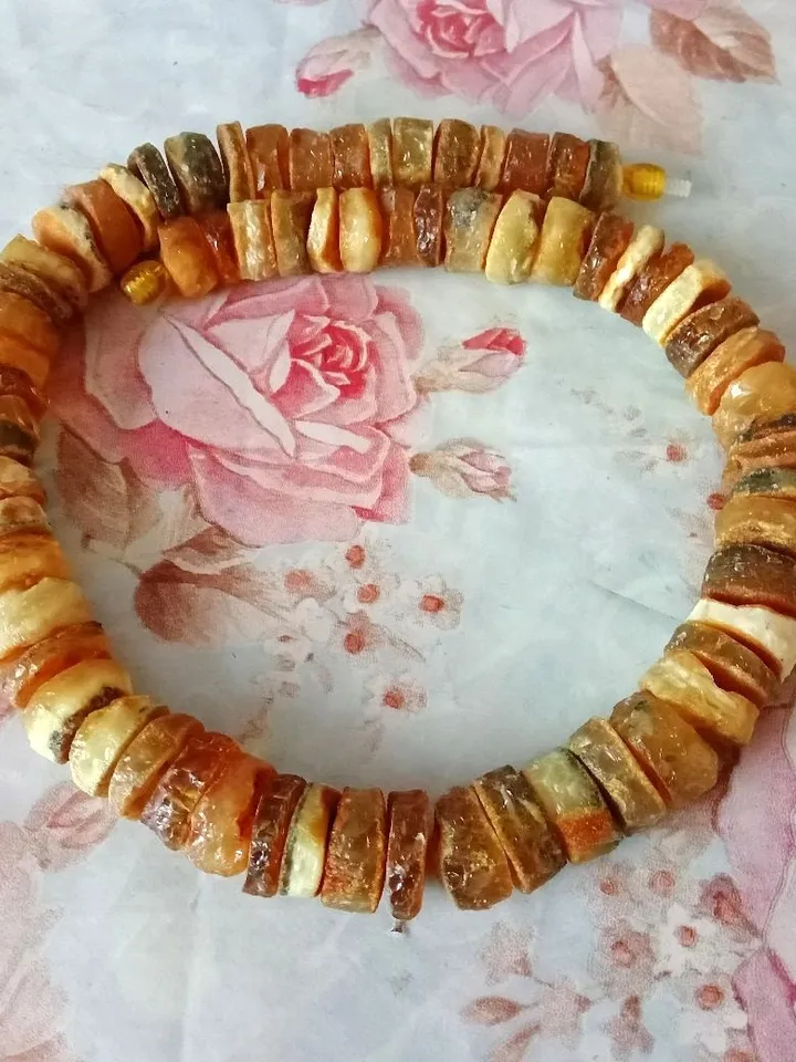 Amber Big Beads Necklace Baltic Raw Amber Yellow Healing Gemstone Jewelry for adults Holiday Gift for woman mother