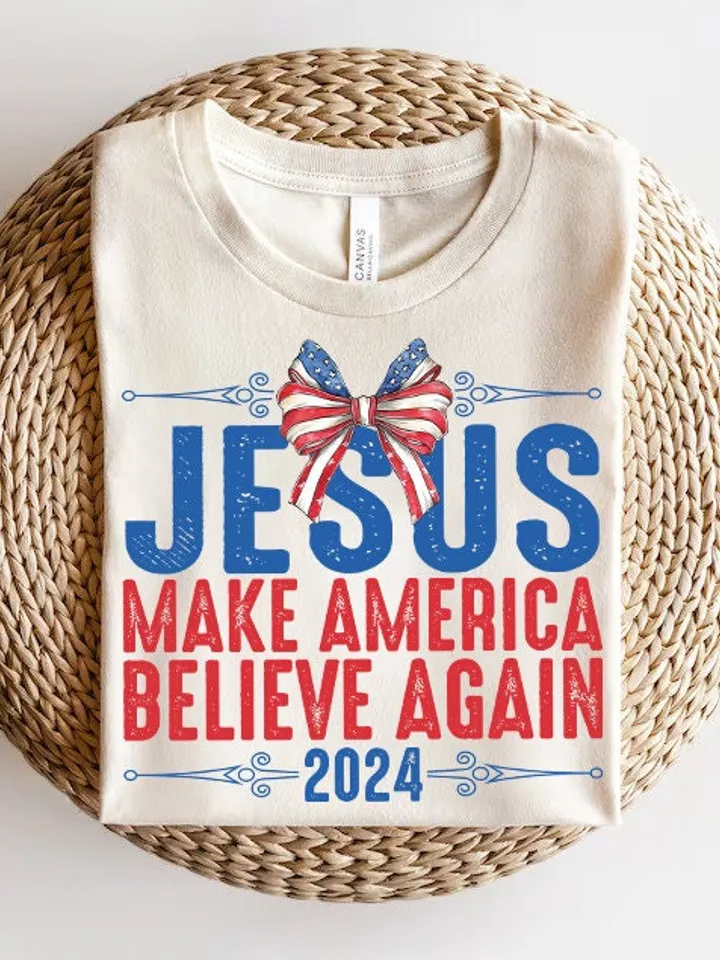 Coquette Jesus 2024 Make America Believe Again PNG, Jesus Png, Christian 4th of july Png, America Png, Independence Day, Sublimation Designs