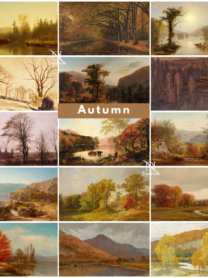 43500+ Vintage Country Landscape Poster Set Digital Nature Paintings Bundle Antique Mountain Wall Art Printable Scenic Home Decor Download