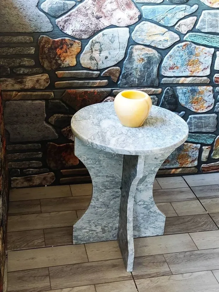 Silver Marble Side table, end table coffee table real marble handmade special series %100 real marble italian model