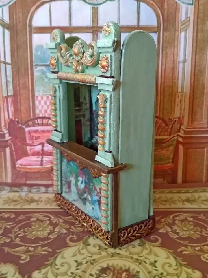 Miniature puppet theater for doll houses.1:12 scale.