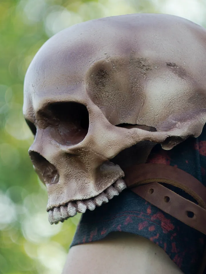 Skull Pauldrons, Human Skull Shoulder Pads, Fantasy Armor, Cosplay Armor, Celtic Leather Armor, Viking Armor, Larp Armor