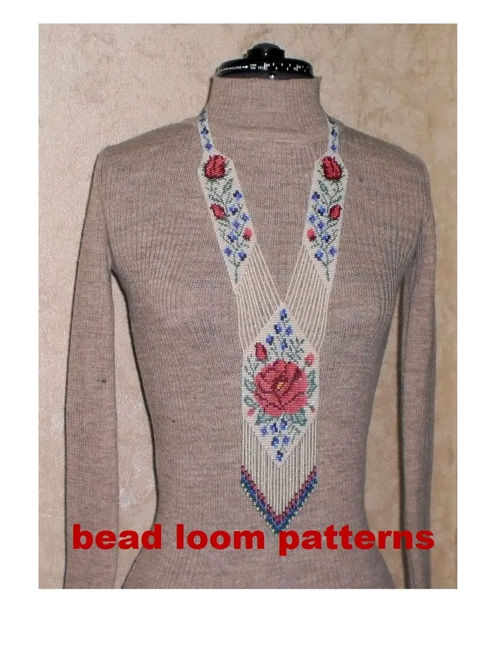 Bead loom patterns, schemes for a Gerdan-Split-Loom Necklace, Beading Loom only Pattern, Instant Download, PDF