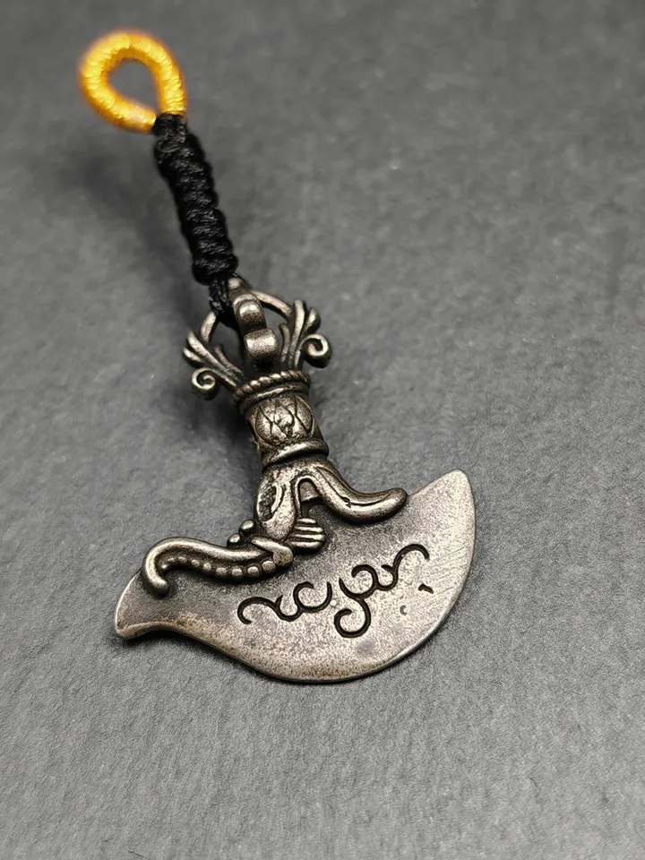 Delicate Small Kartika Amulet (Knife of the dakinis),Gandhanra Antique Tibetan Buddhism Protective Charm Pendant,31×27mm