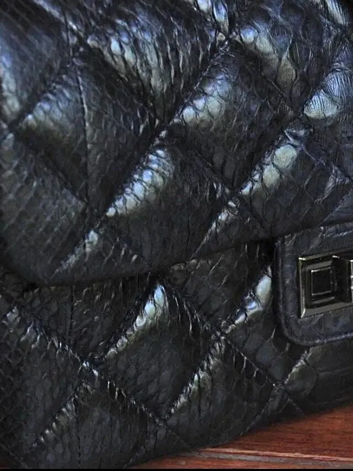 Genuine python skin classy stitched big blue crossbody | designer women leather handbag | snakeprint bag | crossbody purse | gift for her