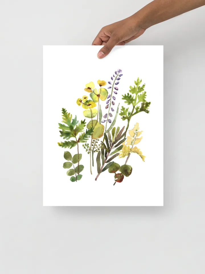 Wildflowers Vintage Set Of 3 Prints, Watercolor Painting, Botanical Art Set, Country Flower Art, Daisy Plant, Bathroom Decor, Home Decor