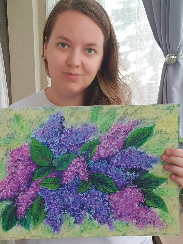 Lilac Painting Floral Original Art Flower Bouquet Wall Art Acrylic Painting