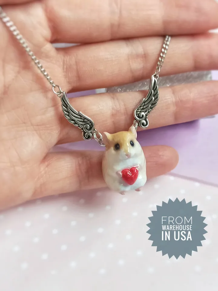 SOLD OUT Angel hamster charm, loss pet