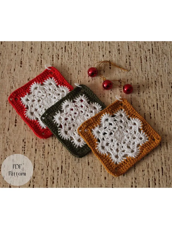 Crochet pattern potholder, Crochet pattern hot pad, Snowflake pattern, Thick hot pad, Interior decor, Cool gift
