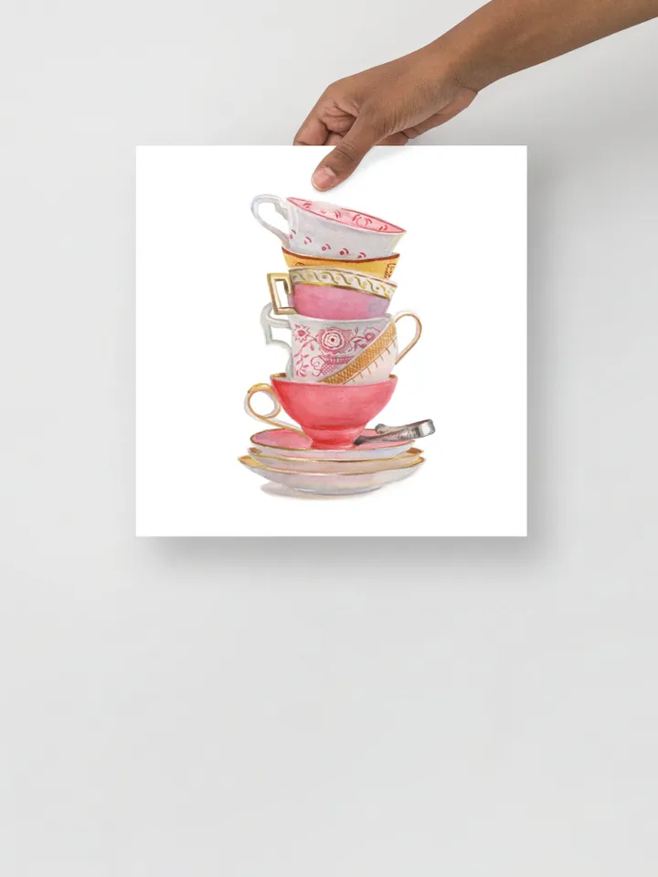 Tea Cup Wall Art Watercolor Painting Print Tea Lovers Gift Kitchen Art Mother Daughter Gift Cups Painting Gift For Tea Lover Wall Art Print