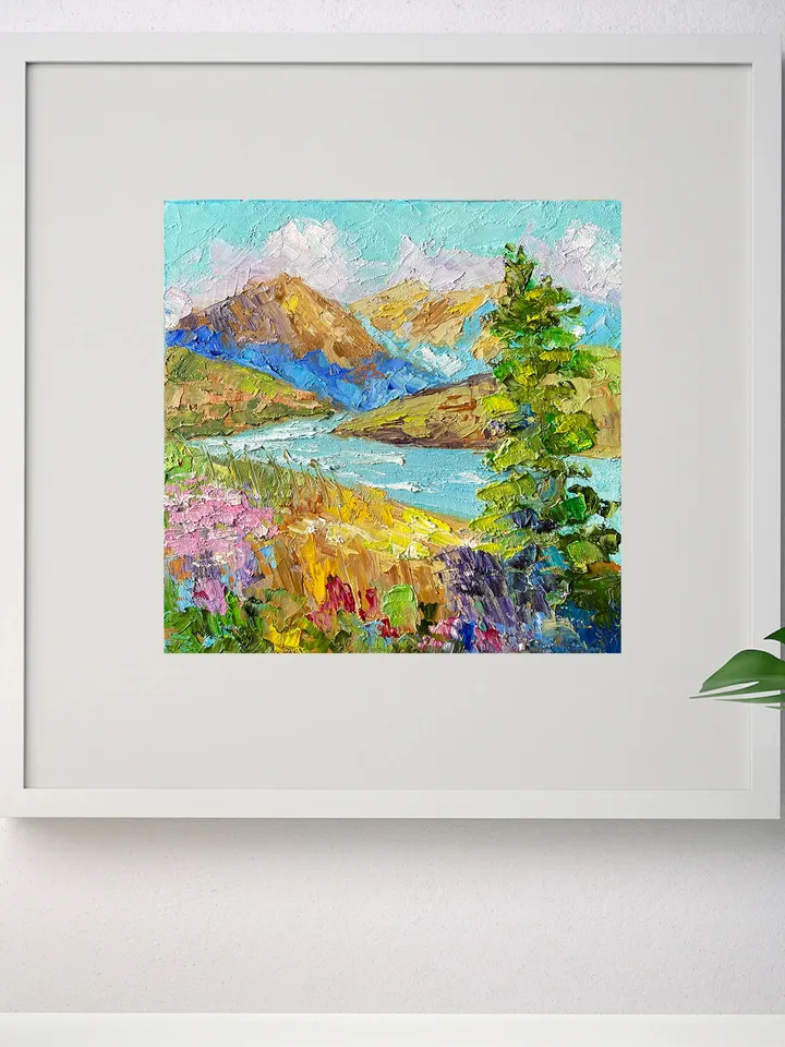 Fall Original Oil Painting Landscape Rocky Mountains Fine Art