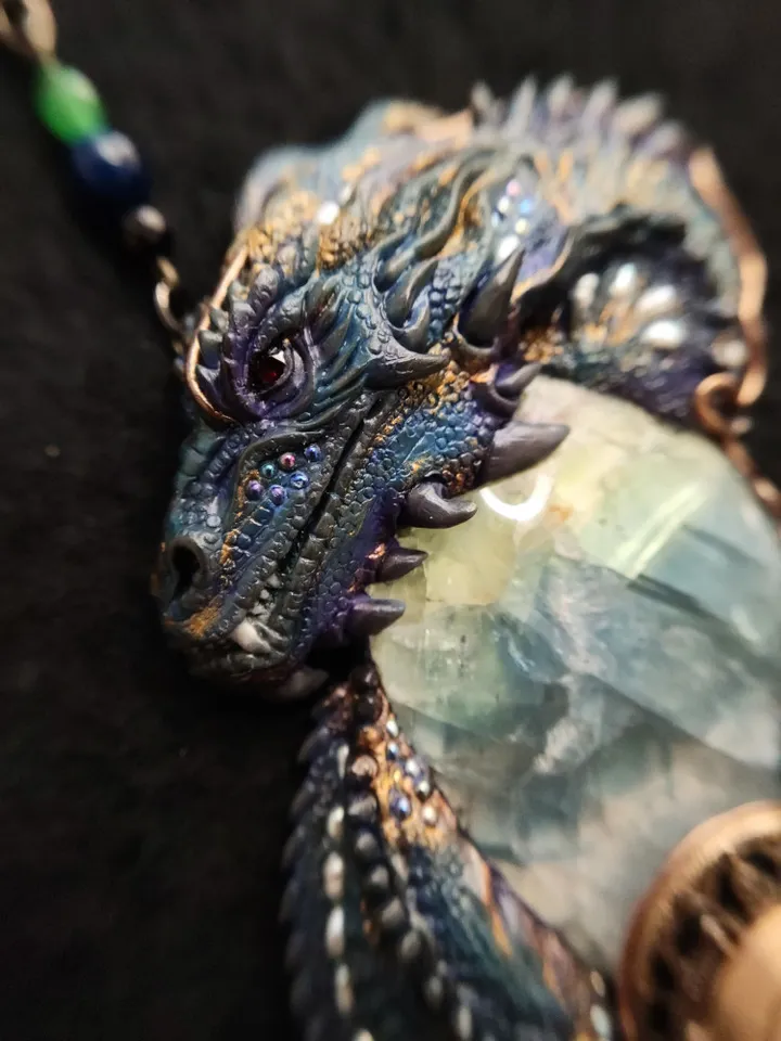 Fantasy Dragon Necklace,Purple Dragon Necklace,Magic Dragon, Jewelry Dragon
