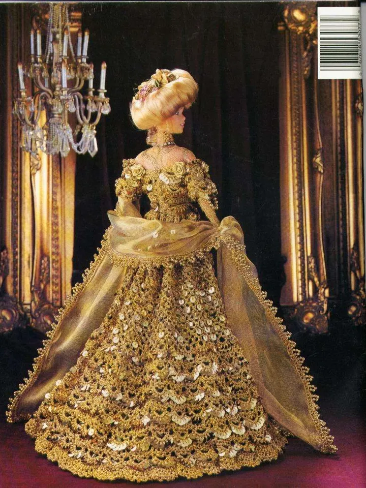 Barbie Dress Crochet Pattern Vintage for Dolls 11-1/2" Digital Download PDF