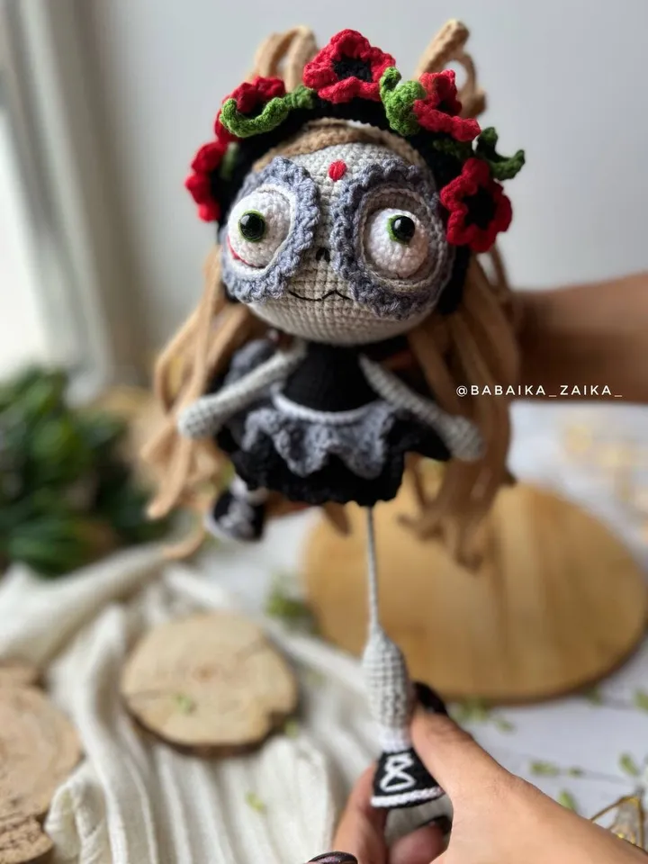 PDF Crochet Santa Muerte Pattern in Eng, Halloween Pattern, Crochet Monster, Doll Crochet Pattern, Skull Doll Santa Muerte patrón en español