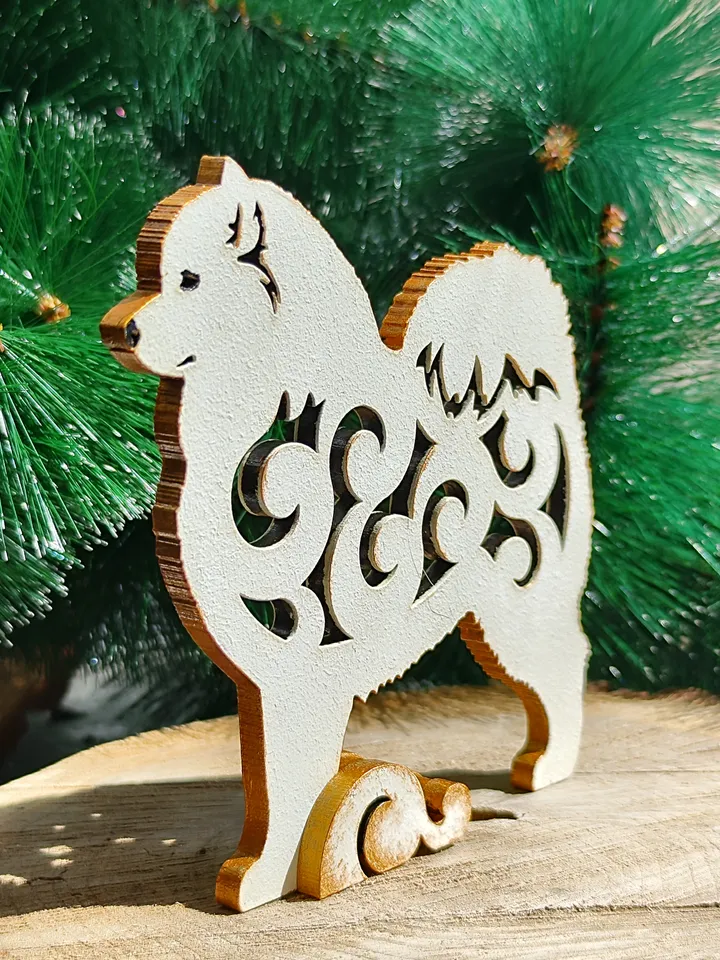 Figurine Samoyed wood