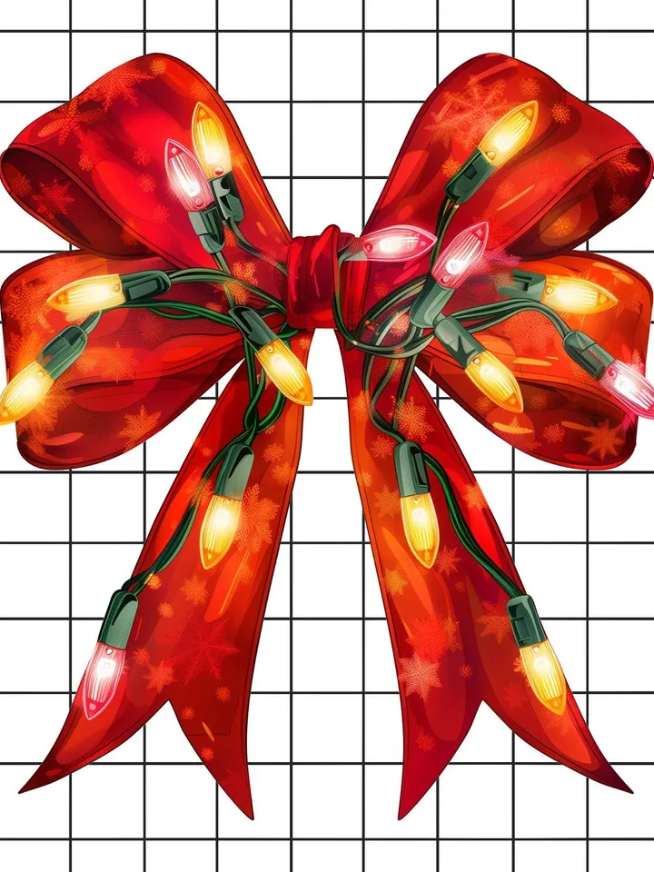 Christmas Light Coquette Bow PNG tshirt design, Christmas Season sublimation, New year PNG, Retro Merry Christmas Png, Coquette Bow