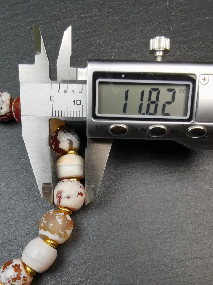 Gandhanra Tibetan Sugar Agate Beads Wrist Mala, Unique 11mm Barrel Shape Carnelian Bracelet