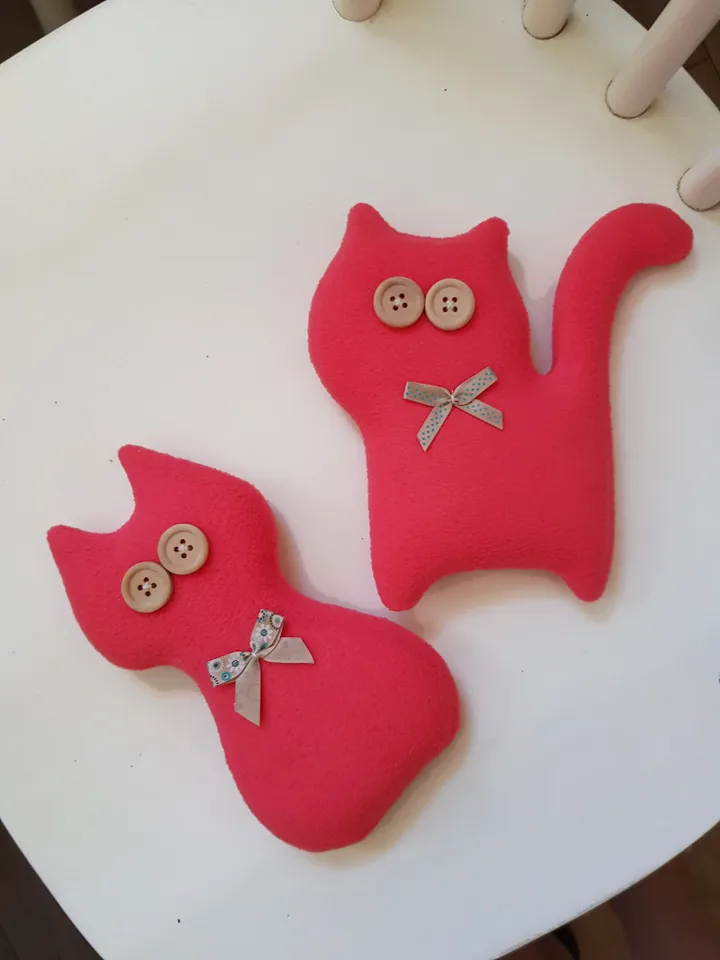 Pink Cat sewing pattern PDF, digital tutorial in english, plush toy sewing diy