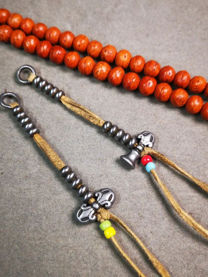 Gandhanra Handmade Tibetan Buddhist Mala Counters,Prayer Bead Counters,with Dorje and Vajra, Made of Cold Iron